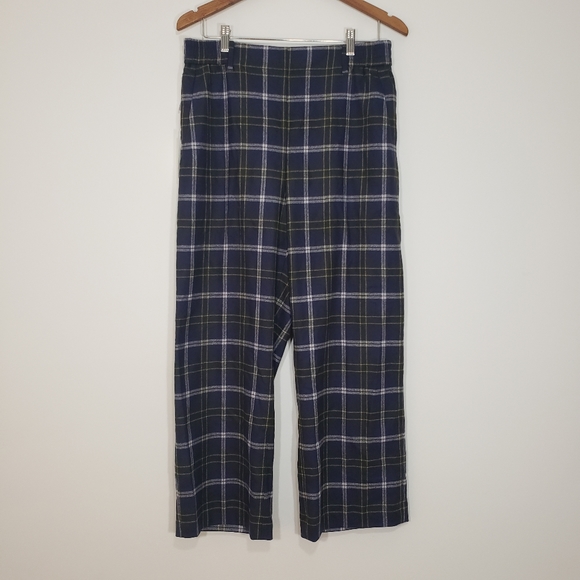 Aritzia Pants - Aritzia Wilfred Tartan Blue Plaid Wool Cashmere Blend Pants Sample